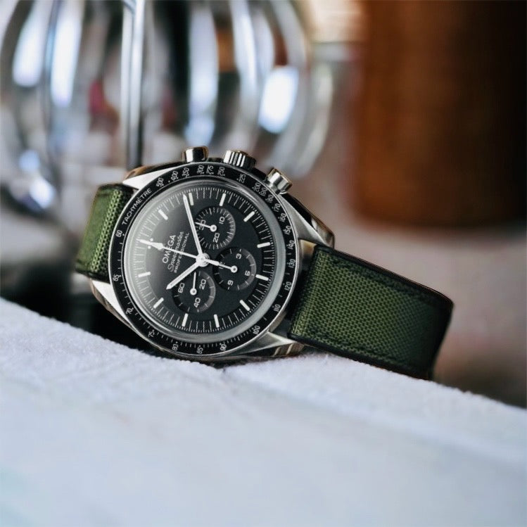 Hybrid Canvas FKM Quick Release Watch Band | Green