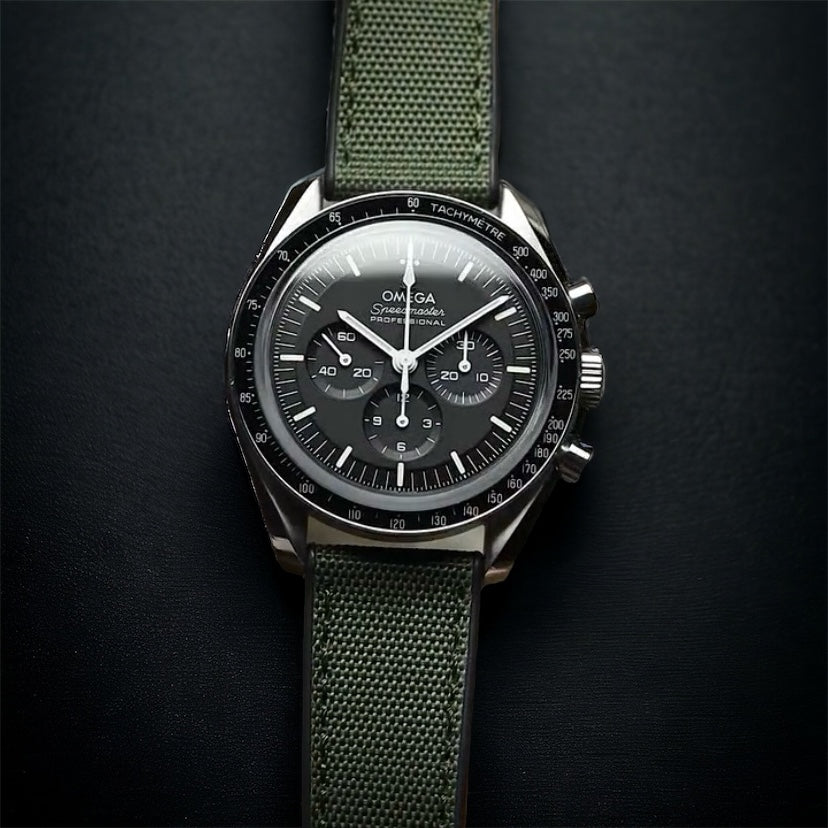 Hybrid Canvas FKM Quick Release Watch Band | Green
