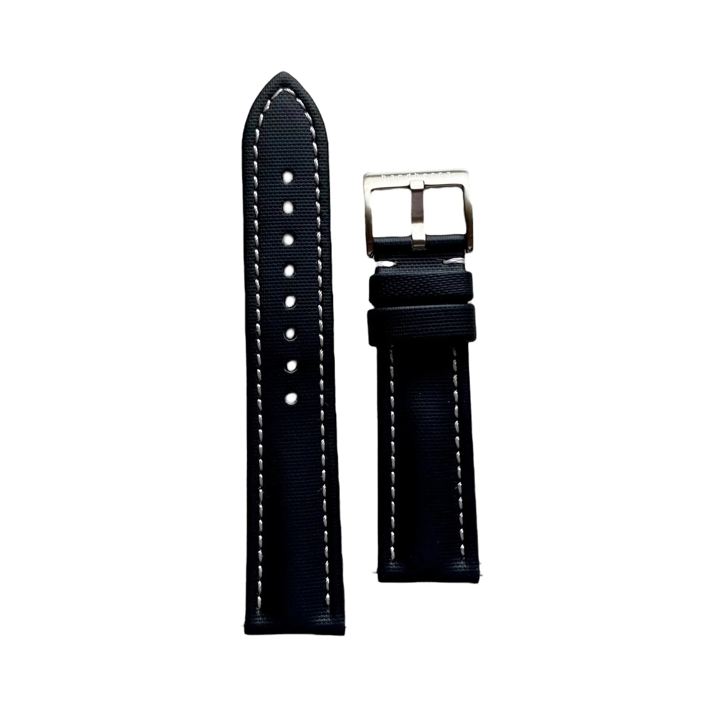 Sailcloth Quick Release Watch Band | Black x White