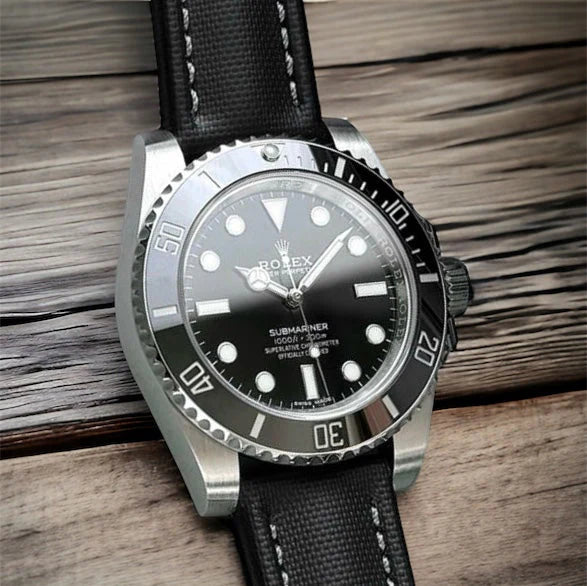 Sailcloth Quick Release Watch Band | Black x White