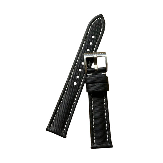 Sailcloth Quick Release Watch Band | Black x White