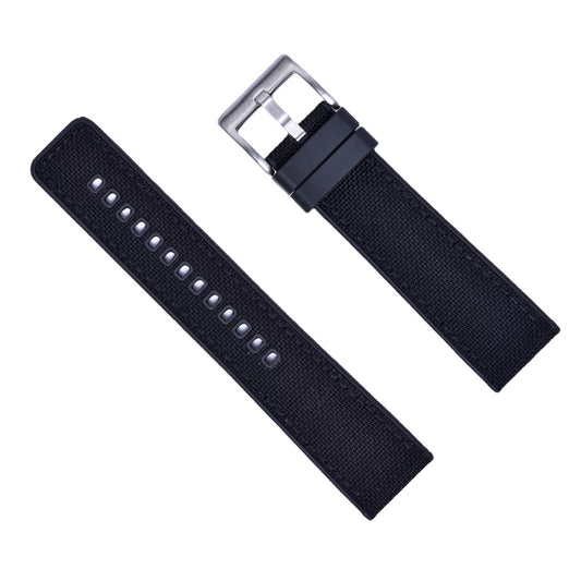 Hybrid Canvas FKM Quick Release Watch Band | Black