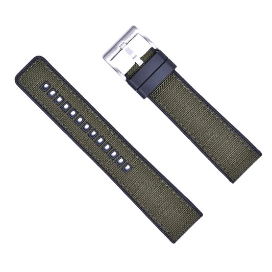 Hybrid Canvas FKM Quick Release Watch Band | Green