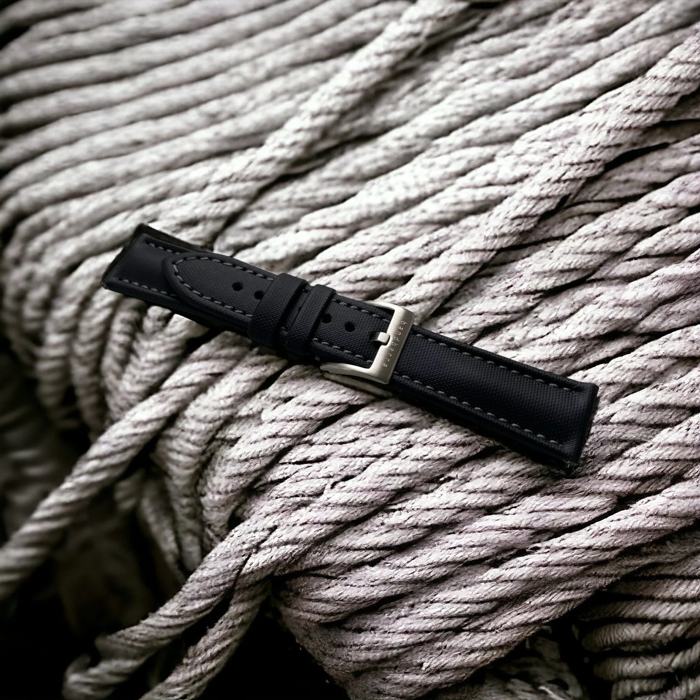 Sailcloth Quick Release Watch Band | Black x grey