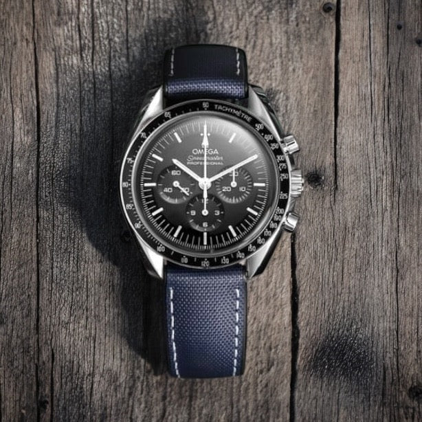 Sailcloth Quick Release Watch Band | Blue x White