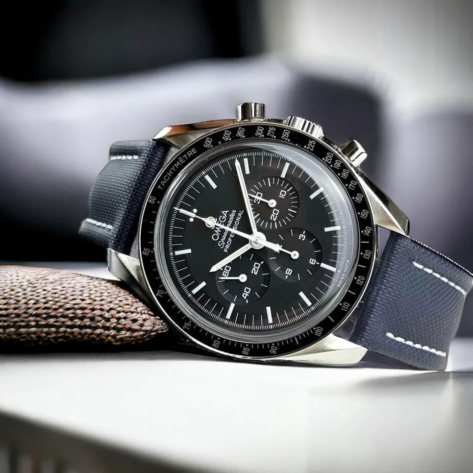 Sailcloth Quick Release Watch Band | Blue x White