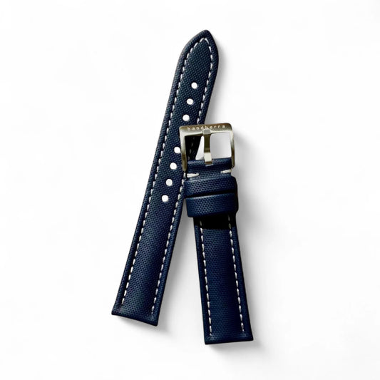 Sailcloth Quick Release Watch Band | Blue x White